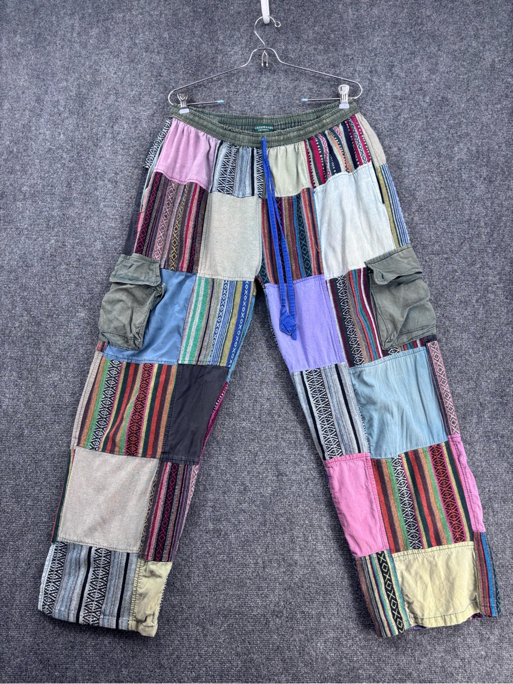 Kathmandu Patchwork Boho Goblincore Cargo Straight Leg Pants Women’s L